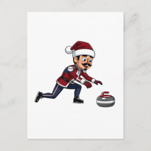 Carte Postale Joueur de curling Casse-Noisette Fêtes Sports d'h
