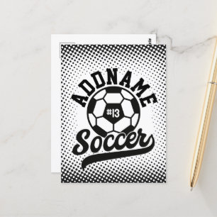 Carte Postale Joueur de football AJOUTER LE NOM Équipe de footba
