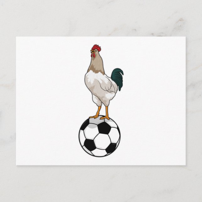 Carte Postale Joueur de football Coq (Devant)