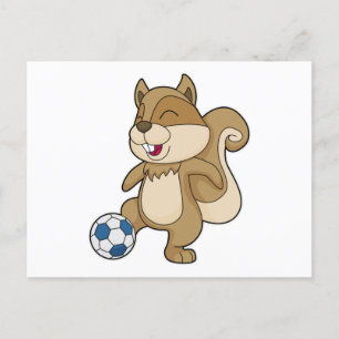 Carte Postale Joueur de football d'écureuil