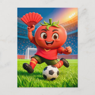 Carte Postale Joueur de football espagnol tomate sur un stade vi