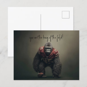 Carte Postale Joueur de football Gorilla