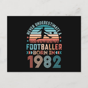 Carte Postale Joueur de football né en 1982 Cadeau d'anniversair