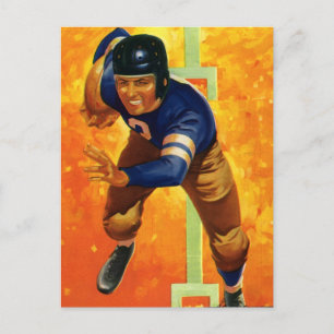 Carte Postale Joueur de football sportif vintage Quarterback Run
