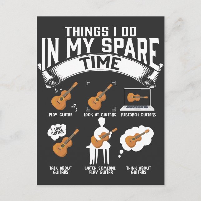 Carte Postale Joueur de guitare pendant les loisirs Guitariste d (Devant)