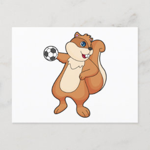 Carte Postale Joueur de handball à main écureuil