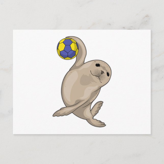 Carte Postale Joueur de handball Seal Handball handball (Devant)
