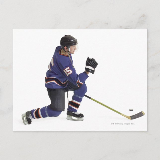 Carte Postale joueur de hockey masculin caucasien adulte dans un (Devant)