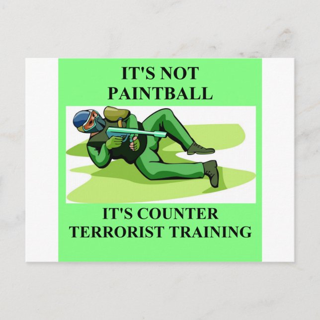 Carte Postale joueur de paintball (Devant)