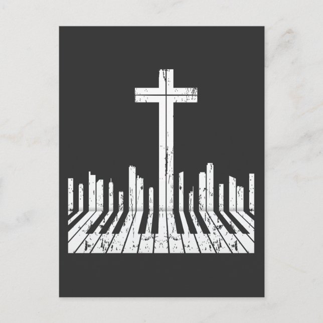 Carte Postale Joueur de piano religieux Pianiste de clavier chré (Devant)