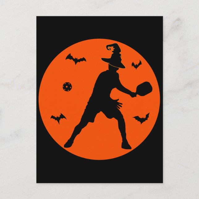 Carte Postale Joueur de Pickleball Halloween (Devant)