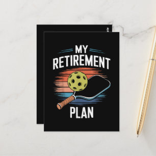 Carte Postale Joueur de pickleball Mon Plan de Retraite