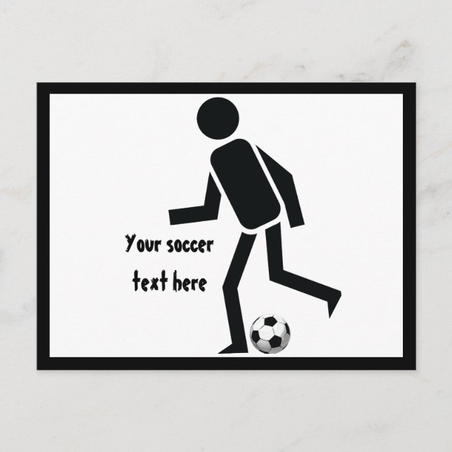Carte Postale Joueur de soccer et balle cadeau personnalisé (Devant)