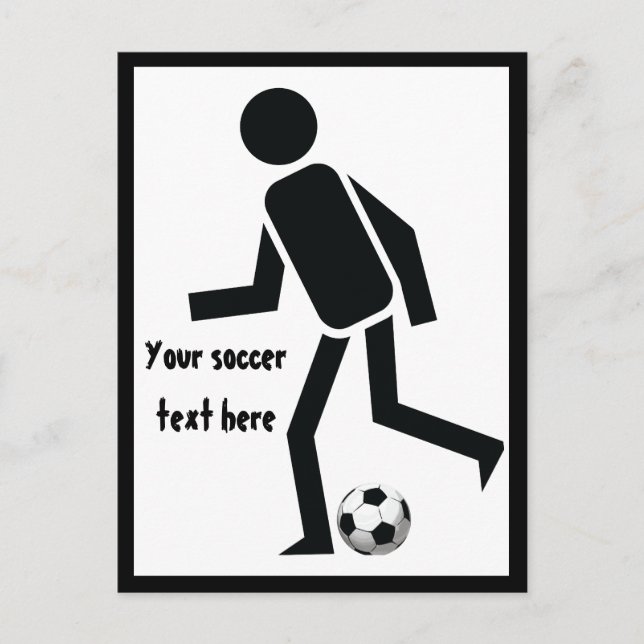 Carte Postale Joueur de soccer et balle cadeau personnalisé (Devant)