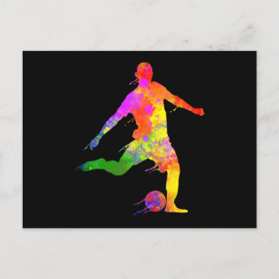 Carte Postale Joueur de soccer graphique de l'amateur de footbal