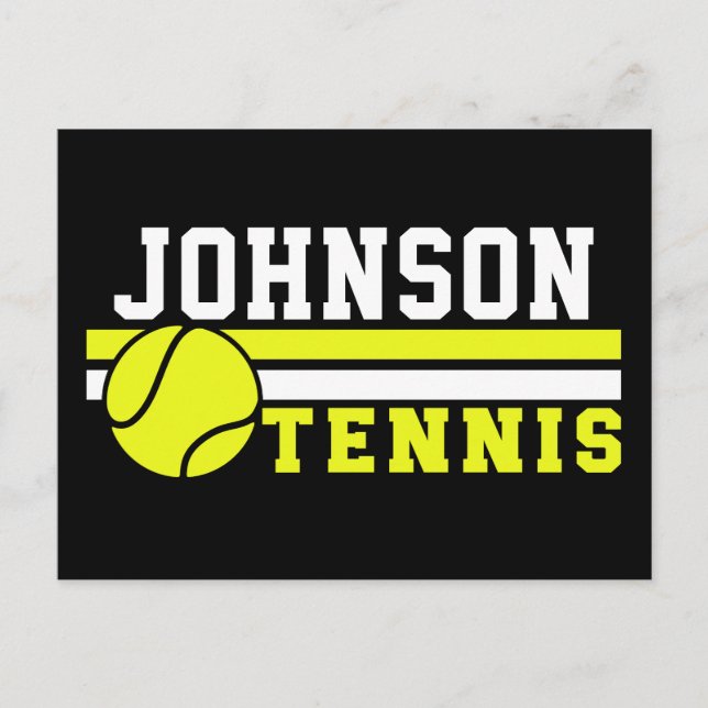 Carte Postale Joueur de tennis NOM Jeu de balle Court Personnali (Devant)