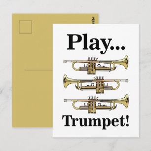 Carte Postale Joueur de trompette Trompettiste Musicien