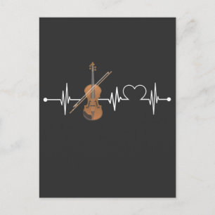 Carte Postale Joueur de violon à rythme cardiaque alto Musicien 