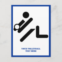 Joueur de volley-ball noir, blanc, bleu icon custo