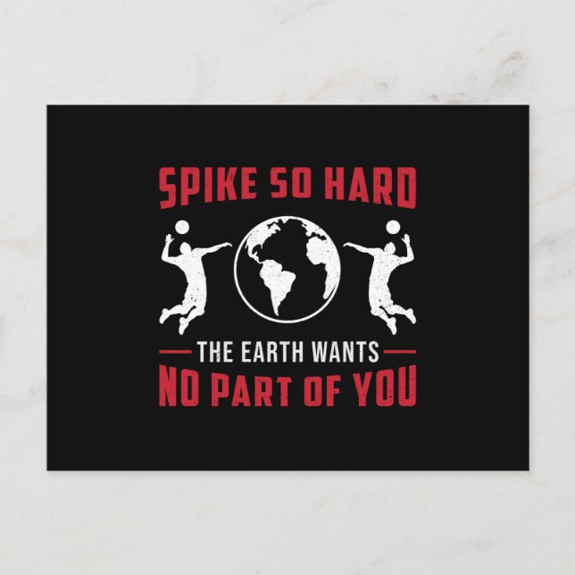 Carte Postale Joueur de volley-ball Spike So Hard Beach Volleyba (Devant)