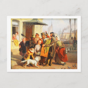 Carte Postale Joueur d'orgue de barbarie