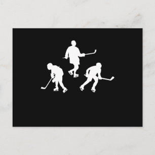 Carte Postale Joueur en bâton de hockey sur glace silhouette cad