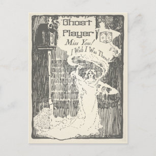 Carte Postale Joueur fantôme Vintage Bunco