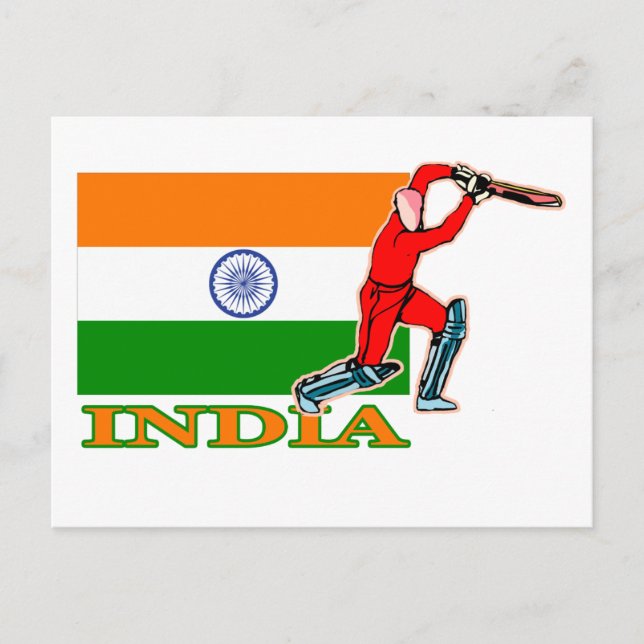 Carte Postale Joueur indien de cricket (Devant)