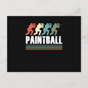 Carte Postale Joueurs de Paintball Vintage Rétro Marqueur de Pai