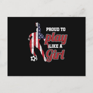 Carte Postale Joueuse De Football Filles Femme Équipe De Footbal