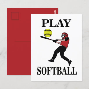Carte Postale Joueuse de softball joue au softball