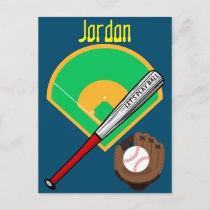 Carte Postale "Jouons au bal" Baseball