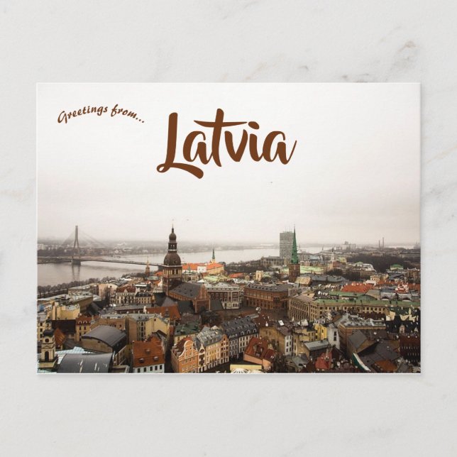 Carte Postale Jour couvert à Riga Lettonie (Devant)