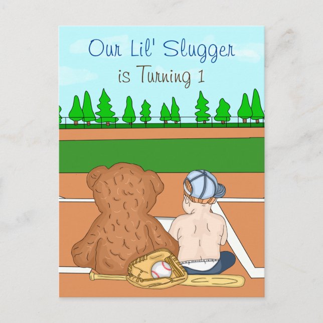 Carte Postale Jour d'anniversaire du baseball du garçon (Devant)