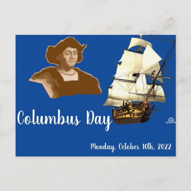 Carte Postale Jour de Columbus (Devant)