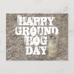 CARTE POSTALE JOUR DE GROUNDHOG HEUREUX
