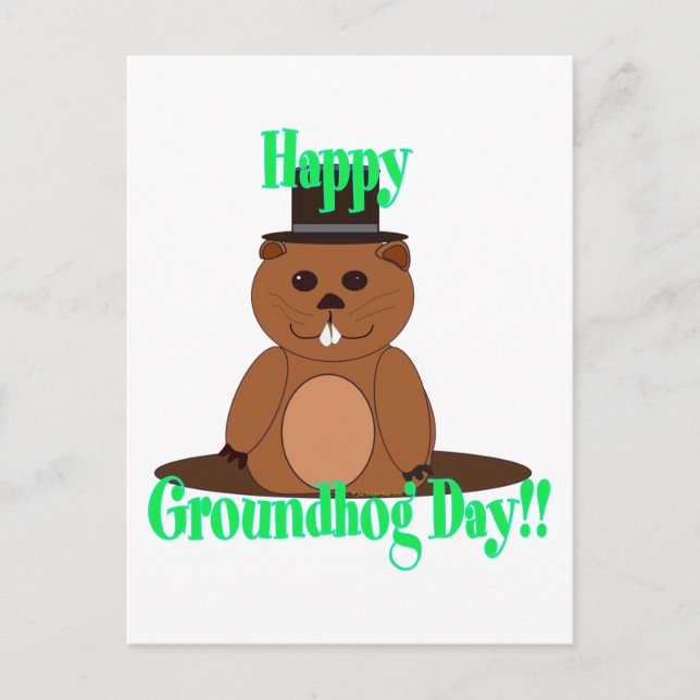 Carte Postale Jour de Groundhog heureux ! (Devant)