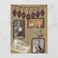 Carte postale Jour de la blanchisserie vintage