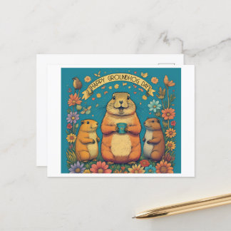 Carte Postale Jour de la marmotte : une célébration du printemps