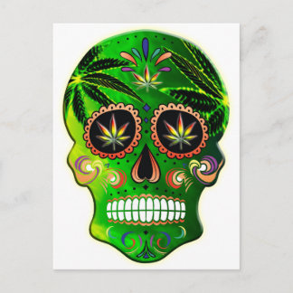Carte Postale Jour de la Mort Crâne Sugar Jupe de mauvaise herbe