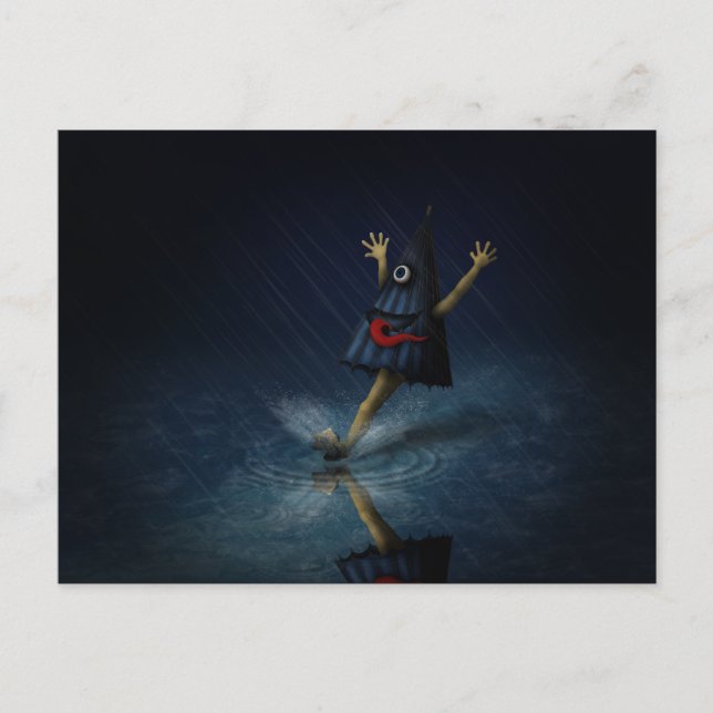 Carte Postale Jour de la Pluie de Kasa Obake, parapluie japonais (Devant)