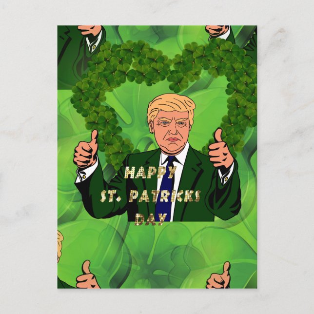 Carte Postale Jour de la Saint Patrick donald trump (Devant)