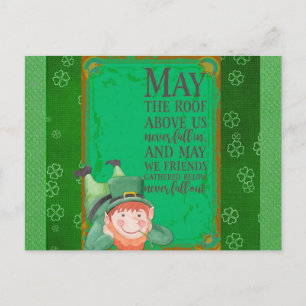 Carte Postale Jour de la Saint-Patrick Leprechaun irlandais Trèf
