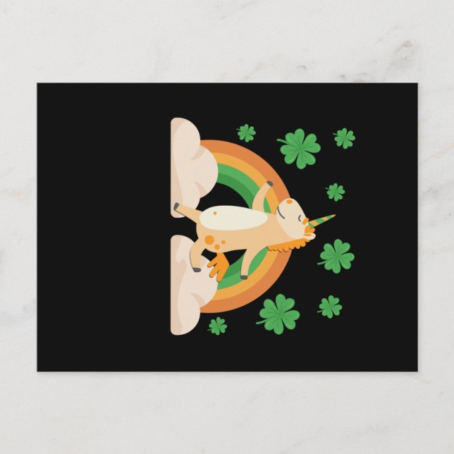 Carte Postale Jour de la Saint Patrick Unicorn (Devant)