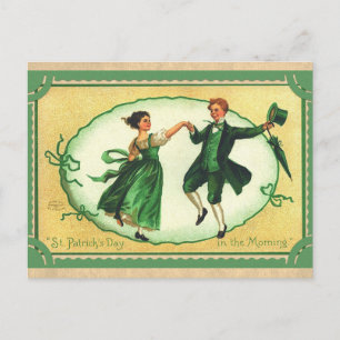 Carte Postale Jour de la Saint Patrick Vintage Irish Dancing Cou