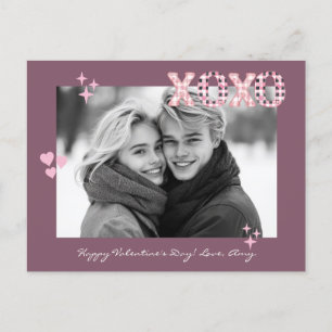 Carte Postale Jour de la Saint Valentin XOXO moderne Photo et te