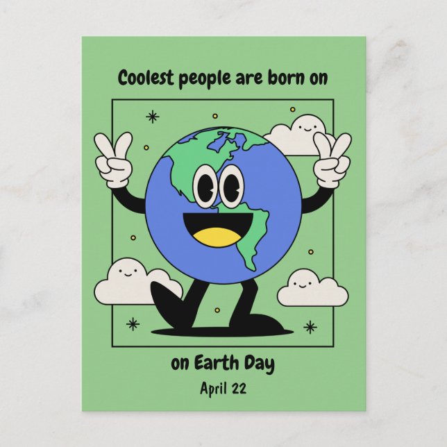 Carte Postale Jour de la Terre Anniversaire Né le 22 avril Perso (Devant)