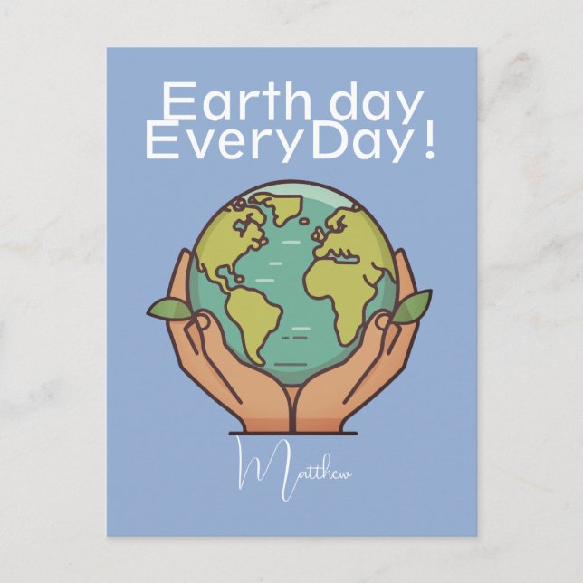 Carte Postale jour de la terre tous les jours, allez vert, Sauve (Devant)