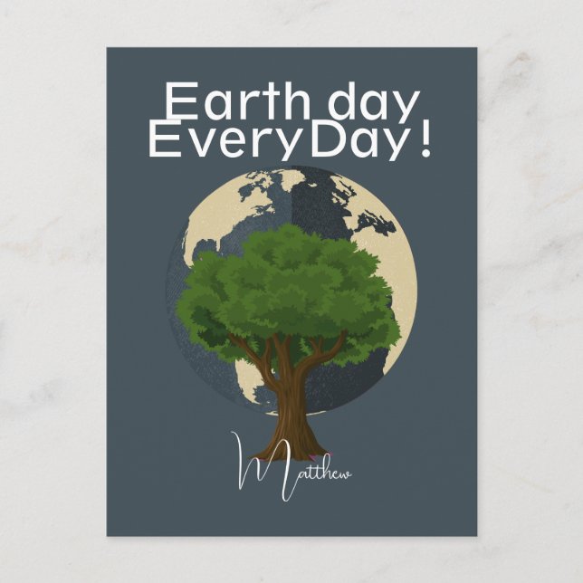 Carte Postale jour de la terre tous les jours, allez vert, Sauve (Devant)