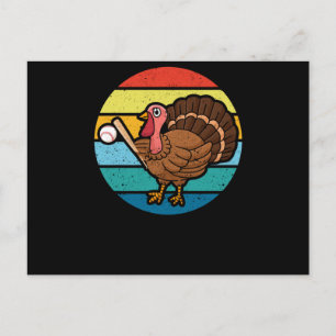 Carte Postale Jour de la Turquie Basball Thanksgiving Sports aut